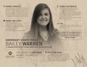 MCPS Student Spotlight Bailey Warren